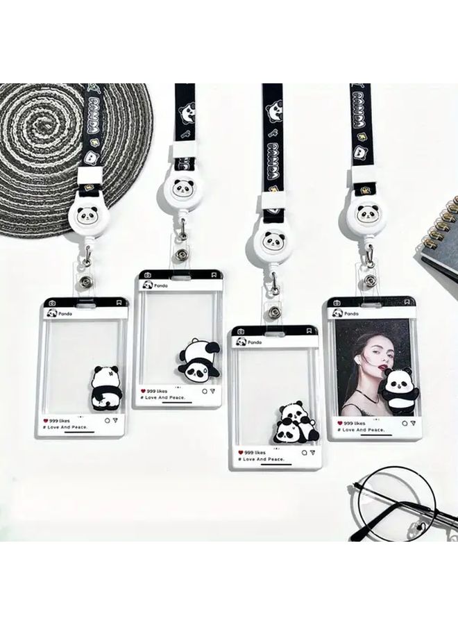 Panda Design Retractable Lanyard ID Holder For School Office And Public Transport - Image 1