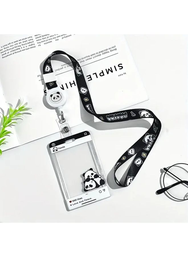 Panda Design Retractable Lanyard ID Holder For School Office And Public Transport - Image 4