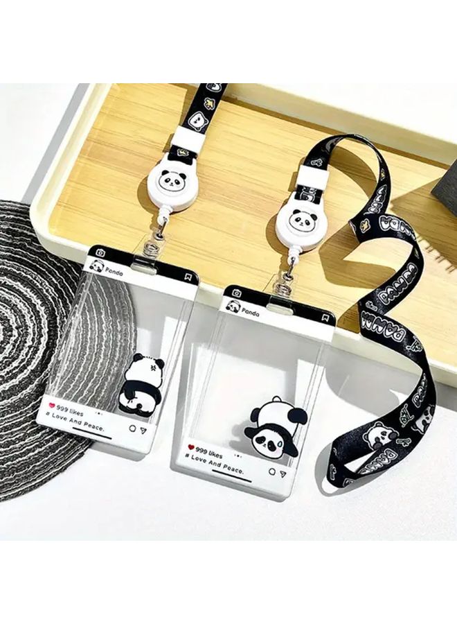 Panda Design Retractable Lanyard ID Holder For School Office And Public Transport - Image 5