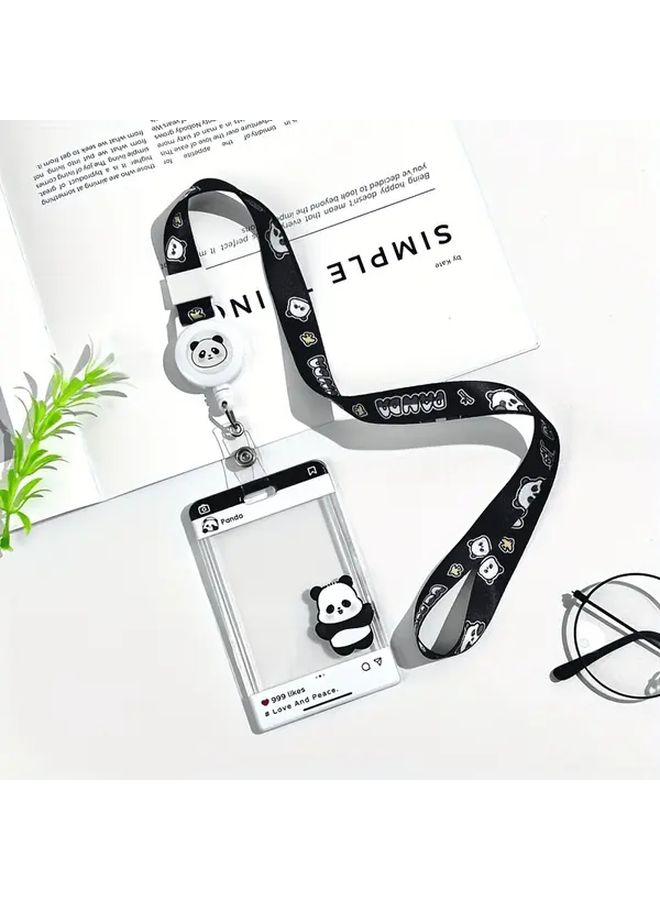 Panda Design Retractable Lanyard ID Holder For School Office And Public Transport - Image 2