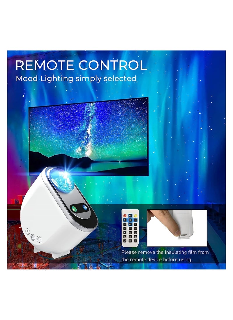 ARNOTEC جهاز عرض Galaxy Aurora، جهاز عرض نجوم LED 3 في 1، 6 أضواء قمرية ضوضاء بيضاء مع مكبر صوت بلوتوث هدية للأطفال البالغين، غرفة النوم، ديكور الغرفة  - Image 3