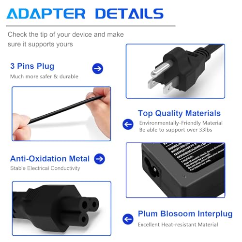 Easy Style N15Q8 N15Q9 N16P1 N20C5 65W 19V 3.42A Charger Replacement for Acer Laptop AC Adapter A13-045N2A A11-065N1A Pa-1450-26 Aspire 1 5 R15 Slim A515-54 Chromebook C738T C740 Spin 1 3 5 Swift 3 Power Cord - Image 4