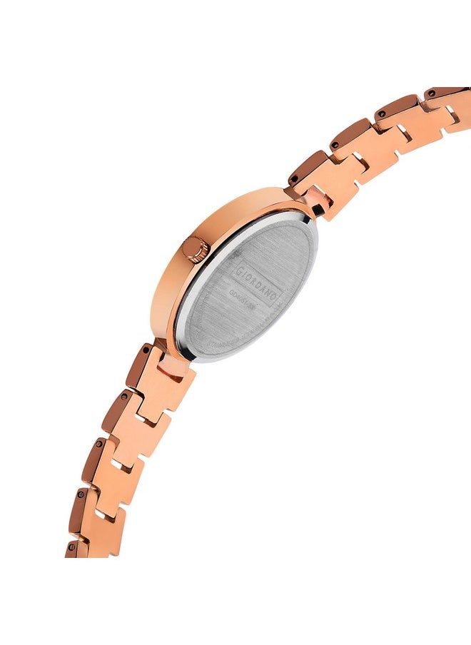 GIORDANO Giordano Eleganza Collection Analog Watch for Women with Diamond Studded Rose Gold Case and Urban Fashion Metal Strap Ladies Wrist Watch - GD4051-33  - Image 4