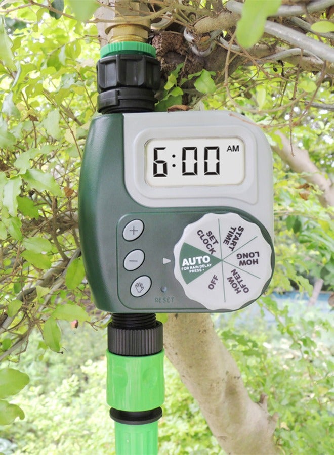 Loquat Outlet Hose Watering Timer, Garden hose programmable water timer Hose timer Water timer for garden/the terrace, lawn and garden An exit Green  - Image 4