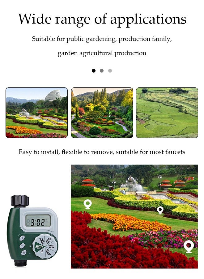 Loquat Outlet Hose Watering Timer, Garden hose programmable water timer Hose timer Water timer for garden/the terrace, lawn and garden An exit Green  - Image 3