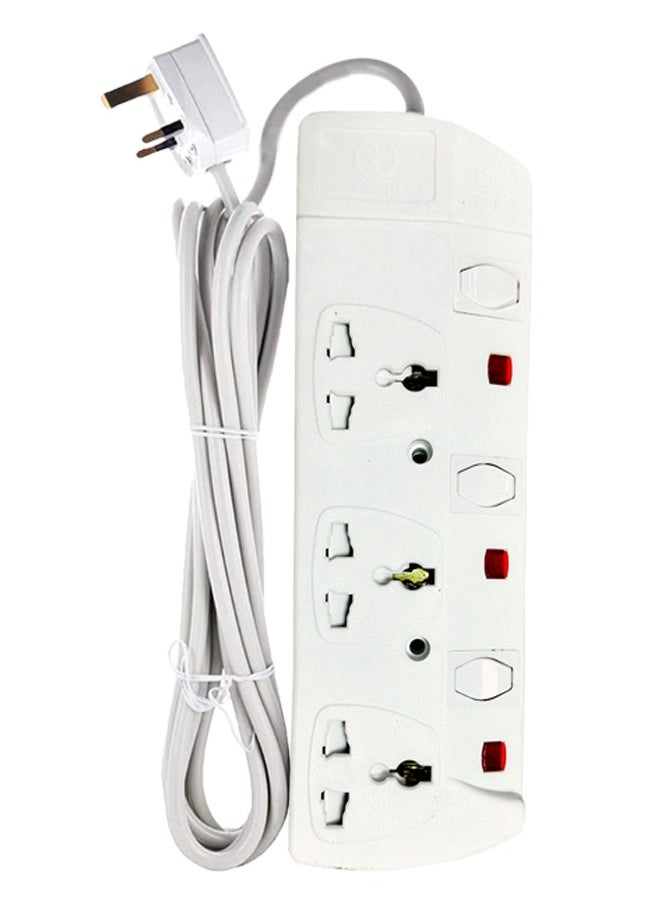 INFLUX INFLUX Extension Cord, 3-Outlet 3-Meter, Versatile Multi-Plug Power Extension Cable for Safe and Efficient Power Distribution – Ideal Extension Plug for Home, Office with individual safety buttons  - Image 2