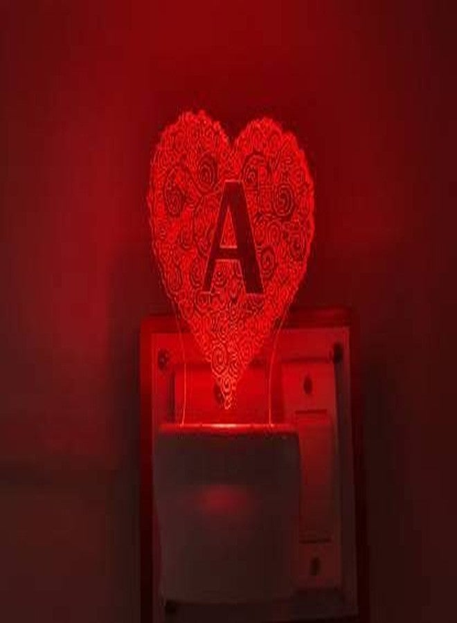 UKANI 3D Ilusion Alphabet A Design Night Lamp with 7 Colour Chnaging Light for Birthday Gift(Size 3 Inch) - Image 4
