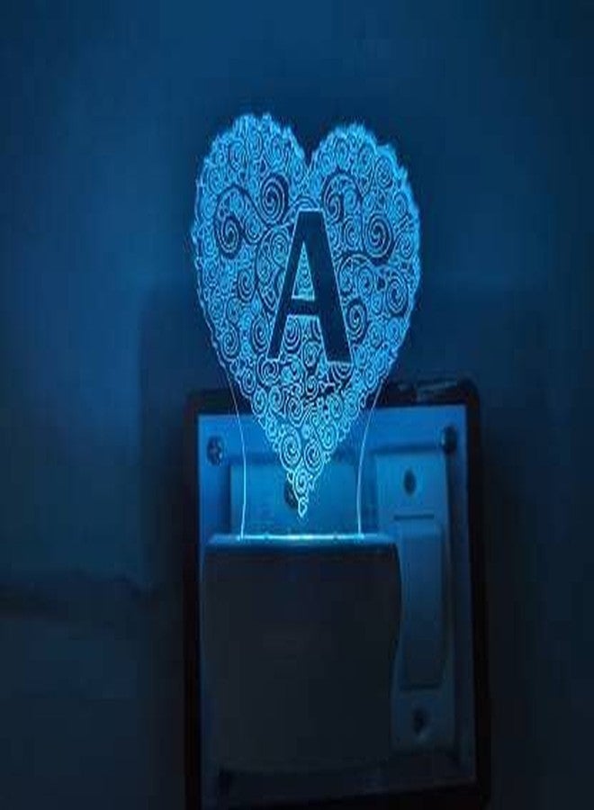 UKANI 3D Ilusion Alphabet A Design Night Lamp with 7 Colour Chnaging Light for Birthday Gift(Size 3 Inch) - Image 3