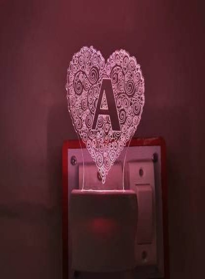 UKANI 3D Ilusion Alphabet A Design Night Lamp with 7 Colour Chnaging Light for Birthday Gift(Size 3 Inch) - Image 5