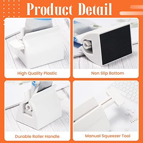 ISKYBOB Set of 2 Rolling Tube Toothpaste Squeezer Dispenser Toothpaste Seat Holder Stand - Image 3