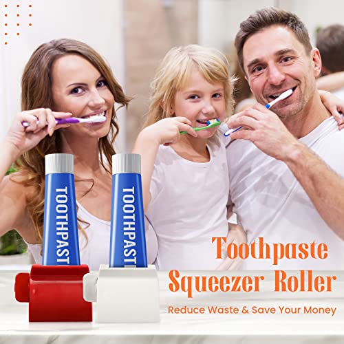 ISKYBOB Set of 2 Rolling Tube Toothpaste Squeezer Dispenser Toothpaste Seat Holder Stand - Image 5