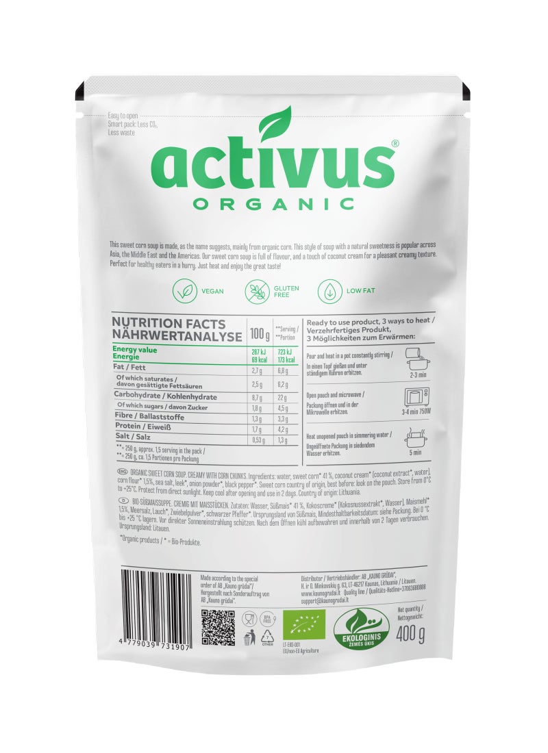 Activus Organic Sweet Corn Soup - Image 2
