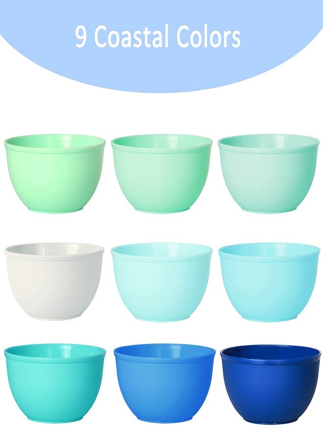 Youngever 9 Pack 10 Ounce Plastic Bowls, Kids Plastic Bowls, Set of 9 (9 Coastal Colors) - Image 4