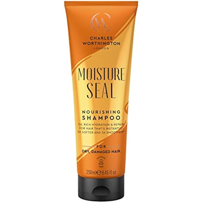 CHARLES WORTHINGTON MOISTURE SEAL NOURISHING SHAMPOO, MOISTURISING SHAMPOO FOR DRY HAIR, SALON DEEP MOISTURISING SHAMPOO FOR WOMEN, DRY HAIR REPAIR WITH COCONUT, ARGAN AND MACADAMIA OILS, 250 ML - Image 1
