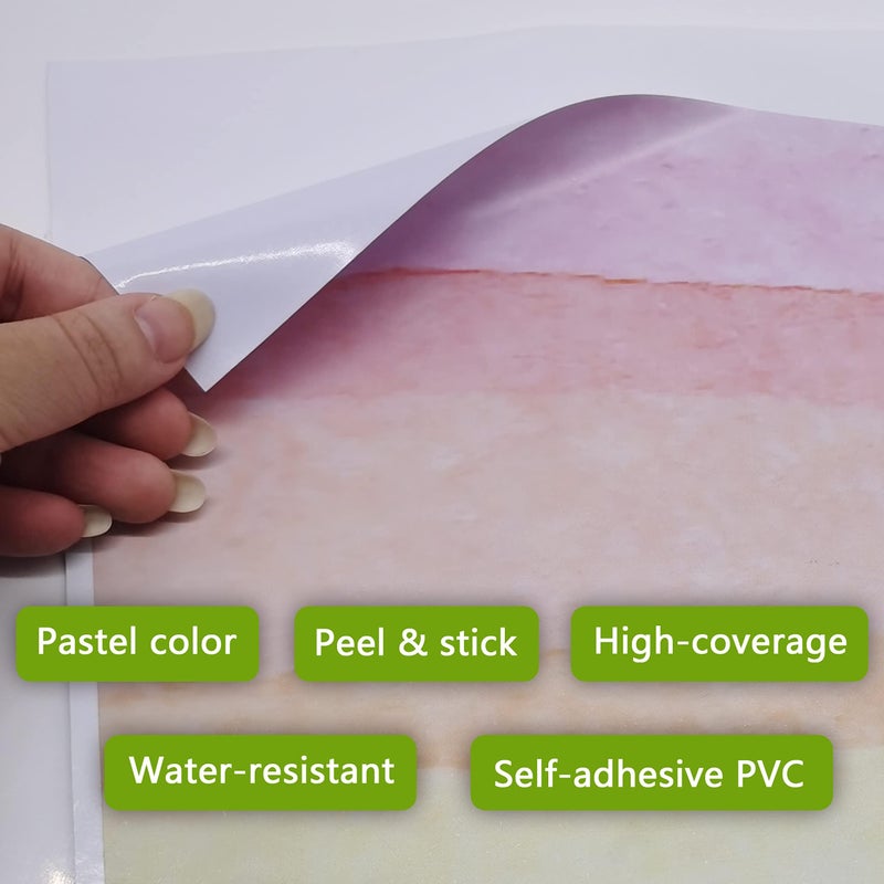 funlife Vinyl Large Rainbow Wall Mural Stickers Peel and Stick, Precut Giant Pastel Half Watercolor Rainbow Wall Decals for Girls Bedroom Kids Nursery Room Playroom, 78.74" x 70.87" - Image 5