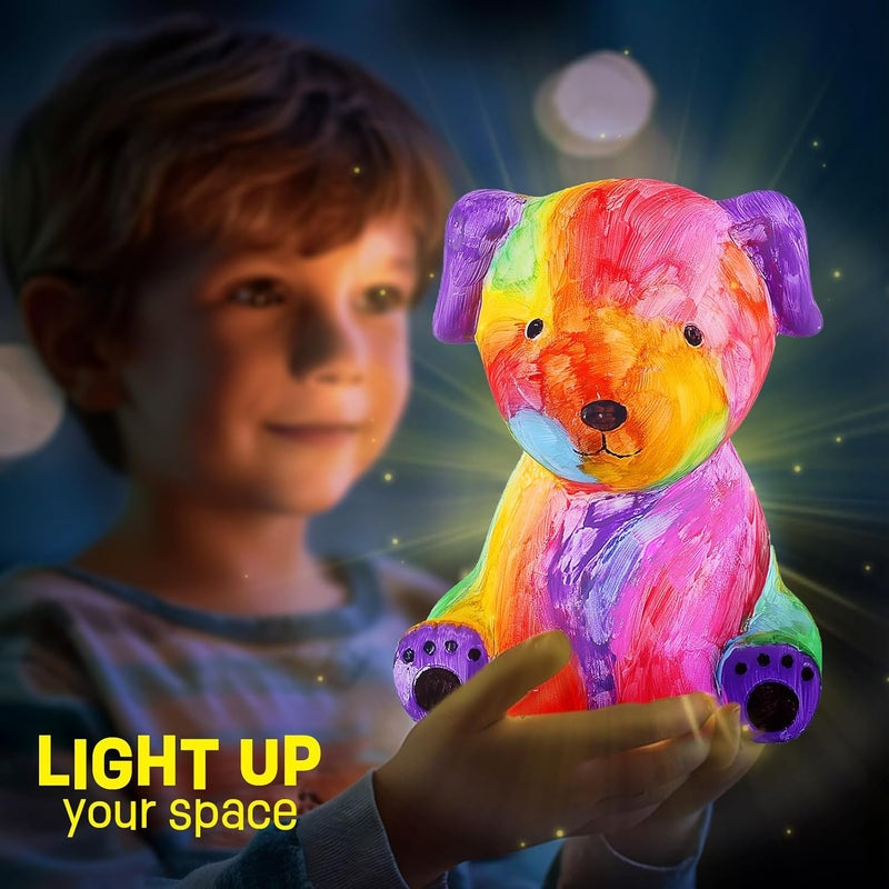 ONE TO FOUR Paint Own Dog Lamp Kit, Art Supplies Arts & Crafts Kit, Painting kit for Kids 6-12, Arts and Crafts for Kids Ages 8-12, Toys Girls Boy Birthday Gift Ages 6 7 8 9 10 11 12+ - Image 4