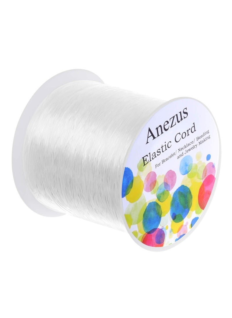anezus anezus Nylon Elastic String for Bracelets, Anezus 1Mm Elastic Bracelet String Beading String Jewelry String Stretch Cord for Bracelets, Jewelry Making, Beads, White, 1 Count  - Image 1