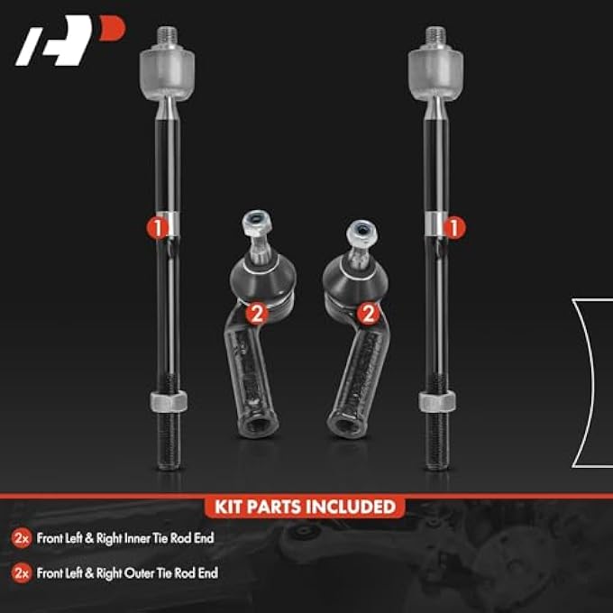 A-Premium 4Pcs Inner Outer Tie Rod End Kit Compatible With Ford Escape 20132019 Focus 20122018 CMax 20132018 - Image 4