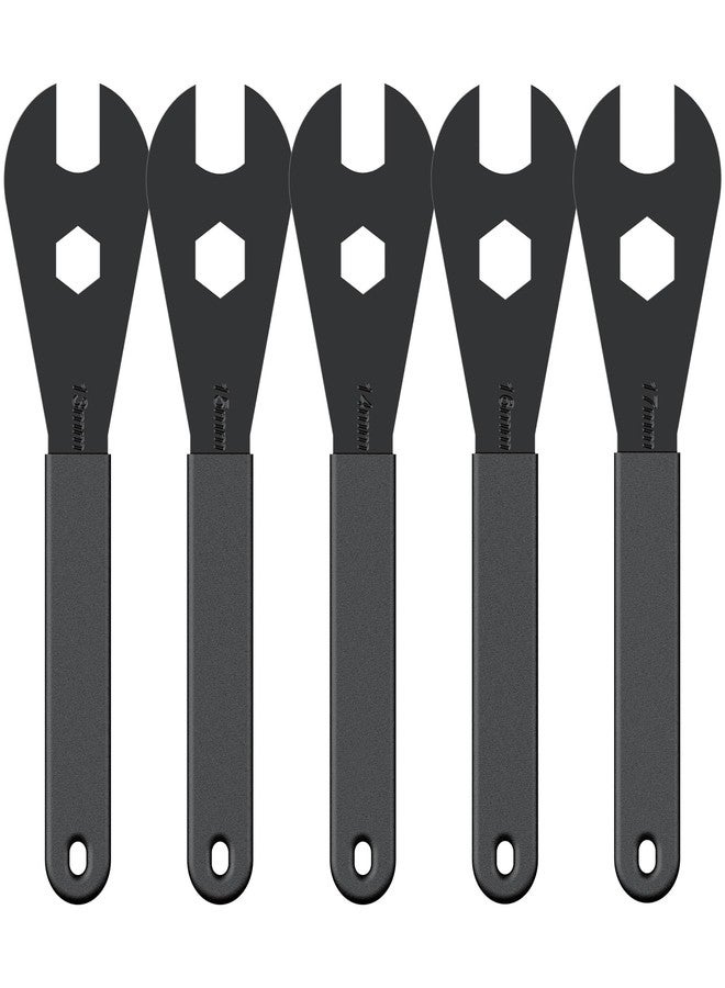 Pawfly 5 Pcs Bike Cone Wrench Set Tool, (13, 14, 15, 16, 17 mm) Slim Open End Spanner Tool Kit for Bicycle Wheel Hub Repair, Axle Nut Remover & Bearing Adjuster, Black - Image 1
