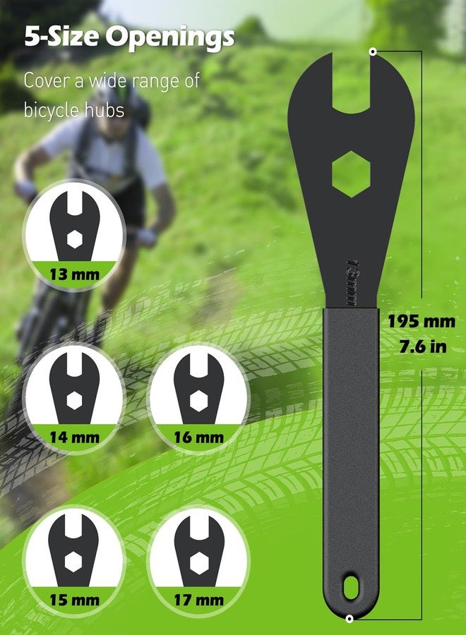 Pawfly 5 Pcs Bike Cone Wrench Set Tool, (13, 14, 15, 16, 17 mm) Slim Open End Spanner Tool Kit for Bicycle Wheel Hub Repair, Axle Nut Remover & Bearing Adjuster, Black - Image 2