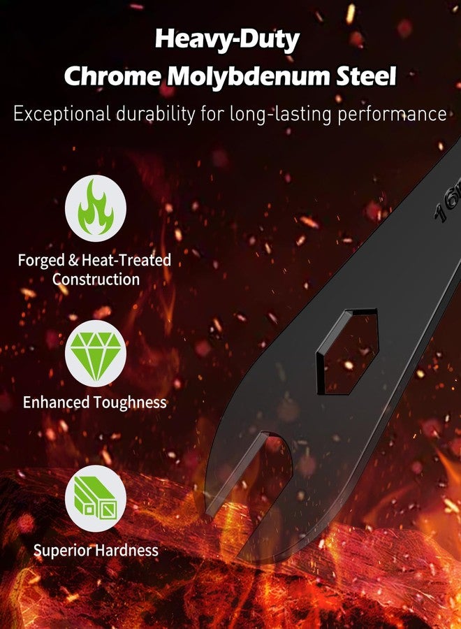 Pawfly 5 Pcs Bike Cone Wrench Set Tool, (13, 14, 15, 16, 17 mm) Slim Open End Spanner Tool Kit for Bicycle Wheel Hub Repair, Axle Nut Remover & Bearing Adjuster, Black - Image 5