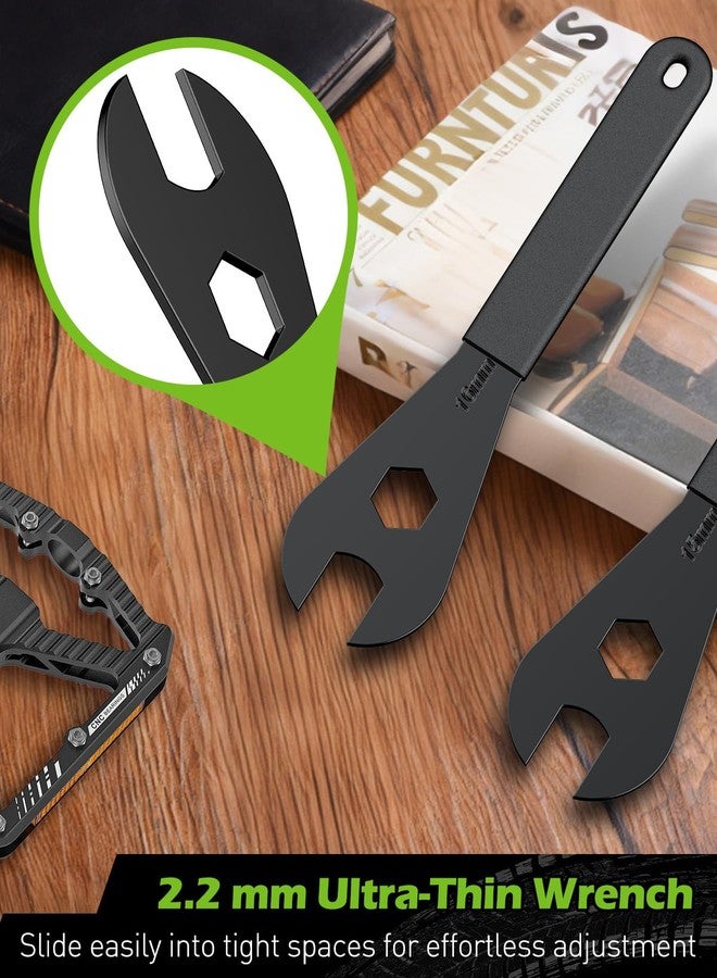 Pawfly 5 Pcs Bike Cone Wrench Set Tool, (13, 14, 15, 16, 17 mm) Slim Open End Spanner Tool Kit for Bicycle Wheel Hub Repair, Axle Nut Remover & Bearing Adjuster, Black - Image 4