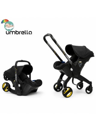 Foldable Baby Stroller Baby Carrier, Car Seat, Rocking Chair Black