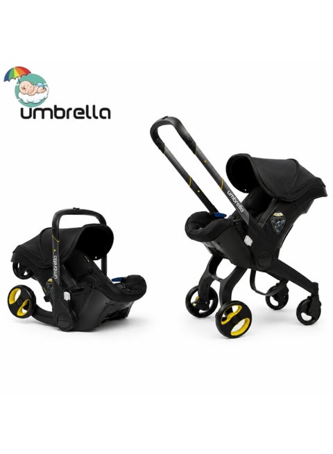 Foldable Baby Stroller Baby Carrier, Car Seat, Rocking Chair Black