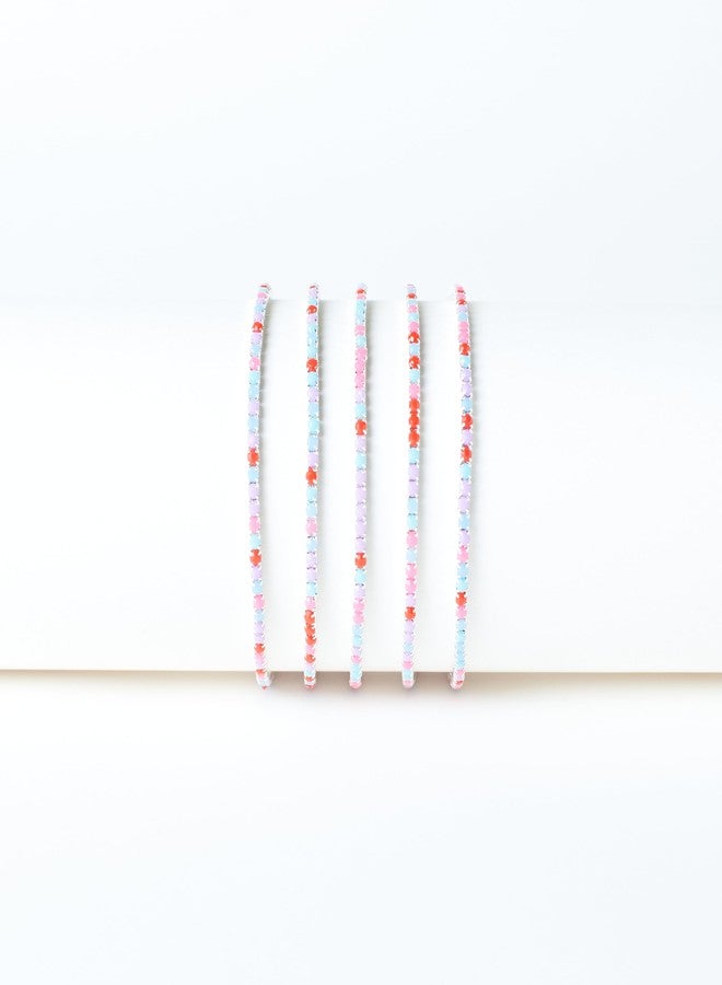 SALTY Anti Tarnish Set of 5 Rosy Blueberry Stack Bracelets for Women | Fancy Jewellery Gifts | Hand Band | Latest Fashion Accessories for Girls | Minimal Jewelry Design | Ideal for Gifting | Gift for Diwali, Christmas, Marriage, Birthday - Image 5