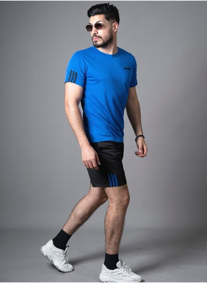 Mei Stylish - Casual Style Men`s Active Wear Outdoor or Indoor T-shirt and Short Set - Image 1