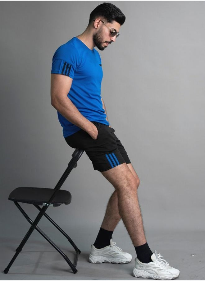 Mei Stylish - Casual Style Men`s Active Wear Outdoor or Indoor T-shirt and Short Set - Image 1