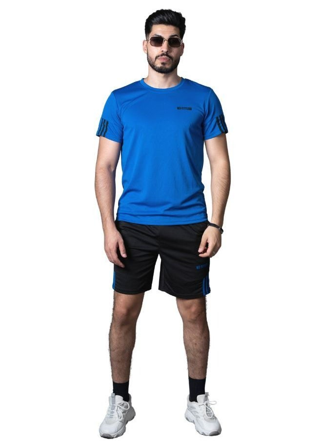 Mei Stylish - Casual Style Men`s Active Wear Outdoor or Indoor T-shirt and Short Set - Image 1