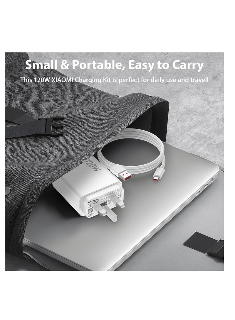لشاحن Xiaomi، شاحن حائط سريع 120 وات لـ Xiaomi 14 13 12 13t 12t 12s Pro Lite Redmi Note K70 K60 K50 12 11 Pro Plus Black Shark 3 4 5 Poco F4 Gt مع كابل Mi 3.3ft 6A USB Type C - Image 2