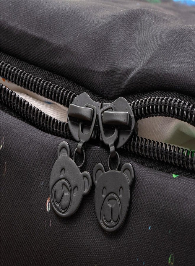 NTBED طقم مفروشات NTBED مطبوع عليه رسومات ألعاب، بسحاب، مقاس مفرد للأطفال الأولاد، خفيف الوزن، مصنوع من الألياف الدقيقة، بتصميم ربطة العنق المصبوغة، يتضمن لحافًا مع ملاءة مثبتة وأغطية وسائد، أسود. - Image 5