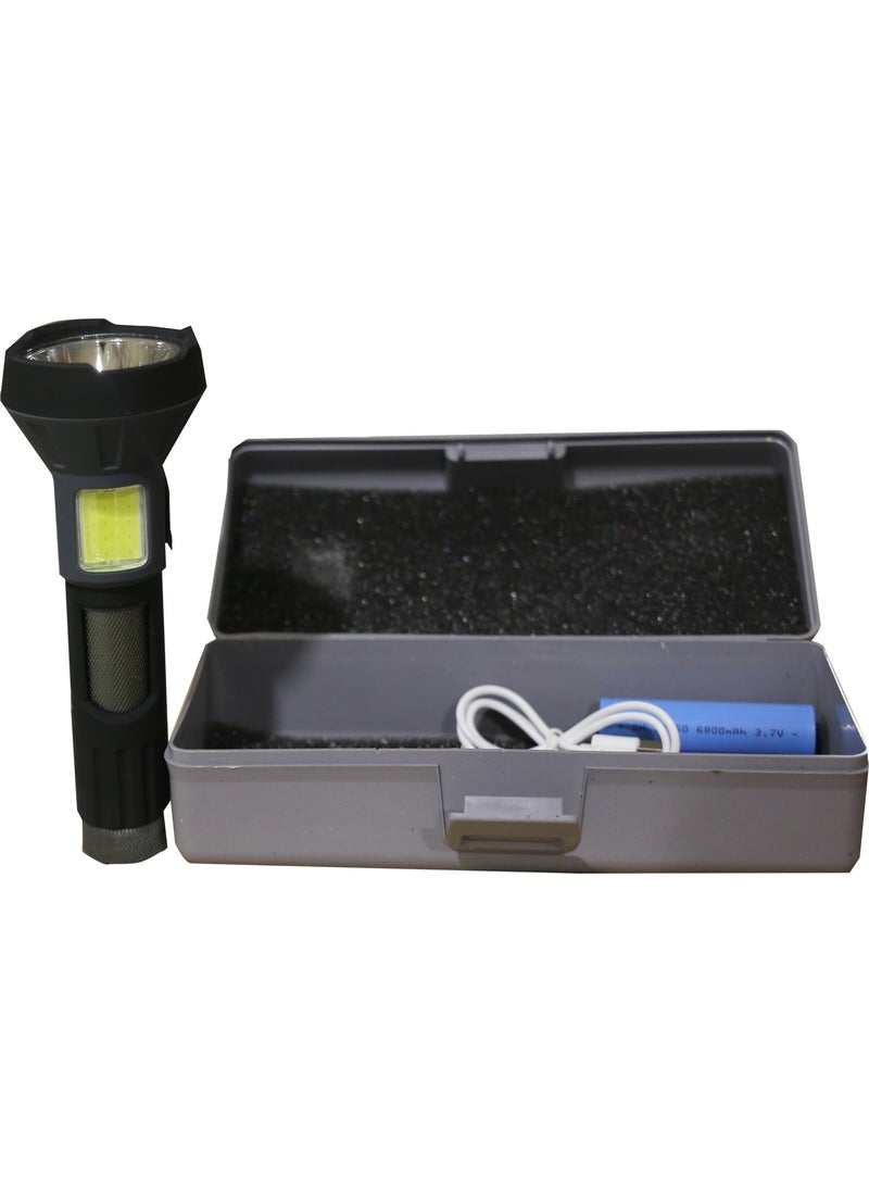 POLICE PS-356 Rechargeable Flashlight with Energy Indicator, Side Lighting and Powerbank Feature 