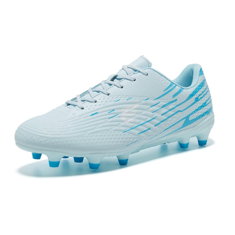 EPIMENO Men's and Women's Soccer Cleats Outdoor Lightweight Rugby Boots Training Football Shoes Water Blue - Image 1
