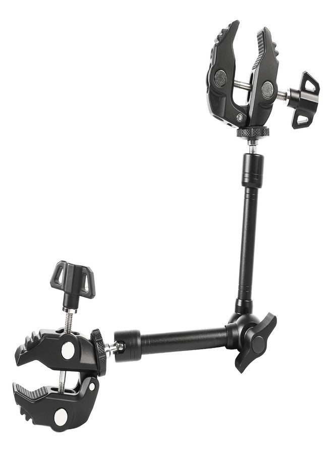 PellKing Super Double Clamp Camera Mount Umbrella Clamp, with 360° Magic Arm Double 1/4”-20 Adapter for Umbrella, Pole, Desktop, Strollers, Motorcycle, Photo Studio Light Stand, Photo Boom Stand - Image 1