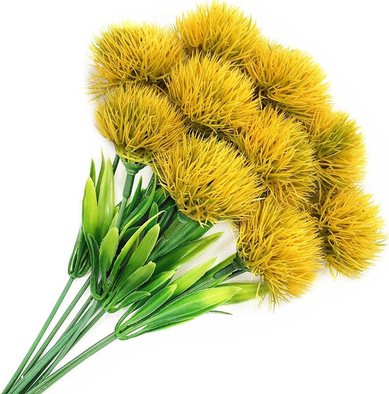 LOVENIMEN Artificial Fake Dandelion Flowers (Yellow 10 Pcs) Plastic Plants Faux Flower for Outdoor Indoor Home Garden Party Room Office Wedding Table Centerpieces DIY Planting Filler Decoration - Image 1