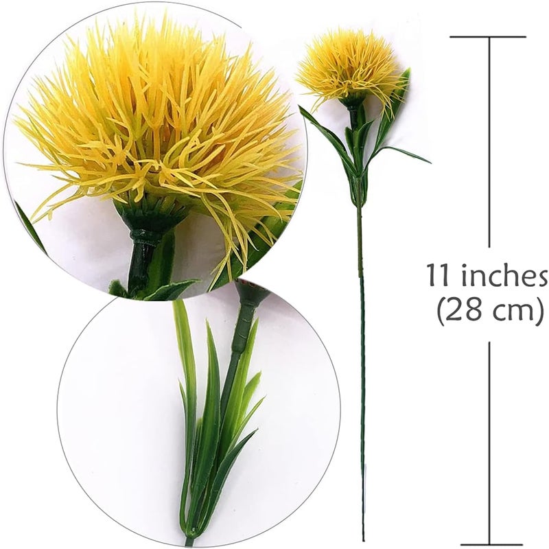 LOVENIMEN Artificial Fake Dandelion Flowers (Yellow 10 Pcs) Plastic Plants Faux Flower for Outdoor Indoor Home Garden Party Room Office Wedding Table Centerpieces DIY Planting Filler Decoration - Image 4