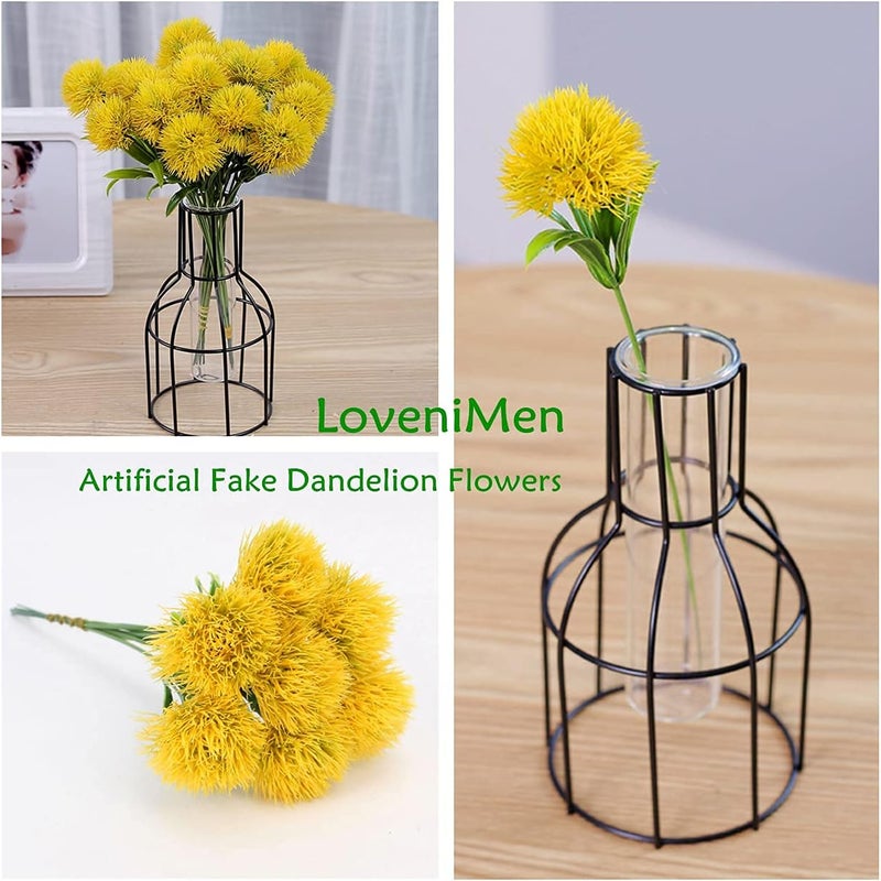LOVENIMEN Artificial Fake Dandelion Flowers (Yellow 10 Pcs) Plastic Plants Faux Flower for Outdoor Indoor Home Garden Party Room Office Wedding Table Centerpieces DIY Planting Filler Decoration - Image 3