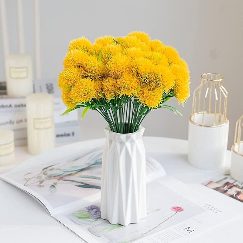 LOVENIMEN Artificial Fake Dandelion Flowers (Yellow 10 Pcs) Plastic Plants Faux Flower for Outdoor Indoor Home Garden Party Room Office Wedding Table Centerpieces DIY Planting Filler Decoration - Image 2