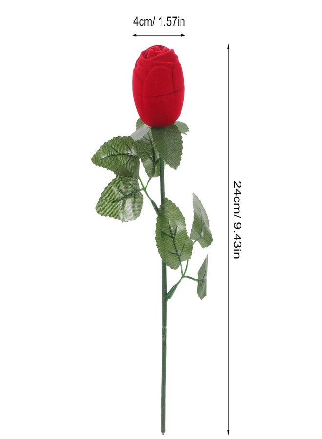 Amosfun 10pcs Romantic Ring Storage Box Red Rose Bouquet Velvet Jewelry Engagement Ring Box Case for Wedding Valentine's Day Birthday - Image 2