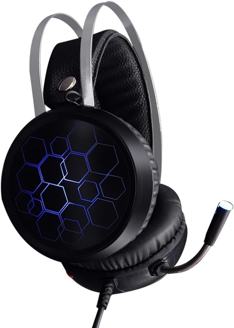 Wired USB 7.1 Surround Gaming Headset with Mic RGB Light Over-Ear Stereo Headphones for Online Competition and Esports - Image 1