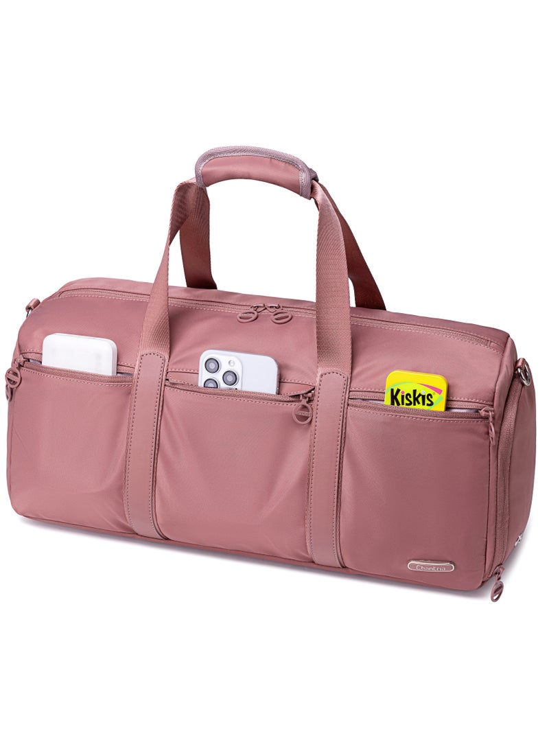 Chantria 21L Premium Gym Bag Water Resistant Duffel Bag with Shoe Compartment and Detachable Shoulder Straps for Women, CB00777-Nostalgia Rose - Image 4