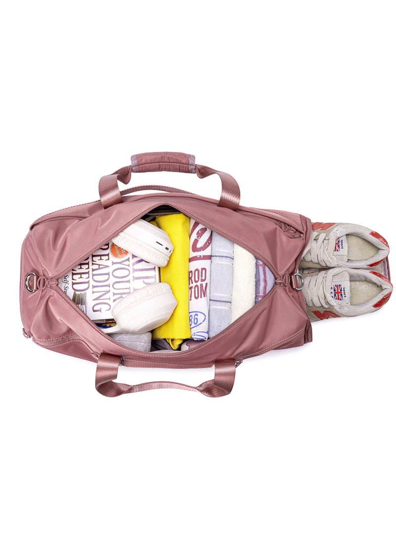 Chantria 21L Premium Gym Bag Water Resistant Duffel Bag with Shoe Compartment and Detachable Shoulder Straps for Women, CB00777-Nostalgia Rose - Image 5