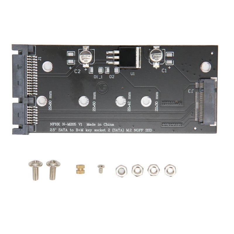محول بطاقة M.2 SSD إلى SATA للأحجام 2280 2260 2242 2230 ملم - يعمل بمجرد التوصيل - محول مصنوع من مادة PCB للكمبيوتر المحمول والمكتبي - Image 1