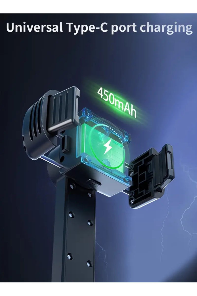 بيتشو مثبت جيمبال محمول، حامل فيديو إبداعي للتدوين في الهواء الطلق، عصا سيلفي محمولة تلسكوبية للسفر، مثبت جيمبال للهواتف الذكية بزاوية 360 درجة مع حامل ثلاثي القوائم أفقي ورأسي بمفتاح واحد، حامل مضاد للاهتزاز للبث المباشر - Image 3