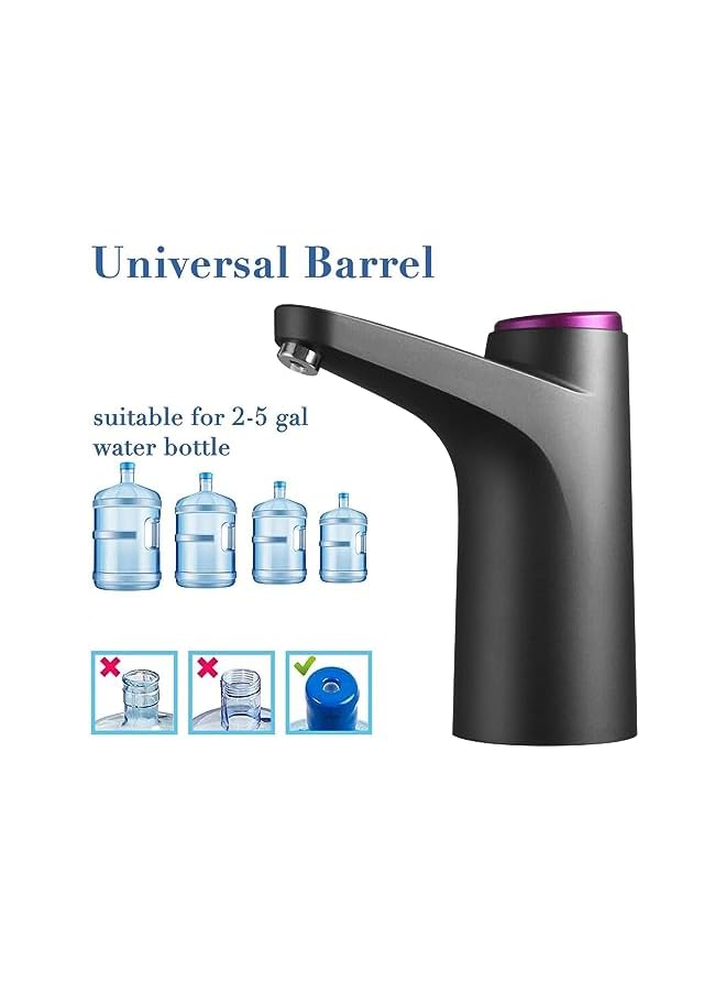 CHIVENIDO Gallon Water Bottle Pump - Water Bottle Dispenser for 5gl, USB Charging Automatic Drinking Water Pump, Portable Electric Water Dispenser Jug for Home Kitchen Office and Picnic (BLACK2) - Image 2