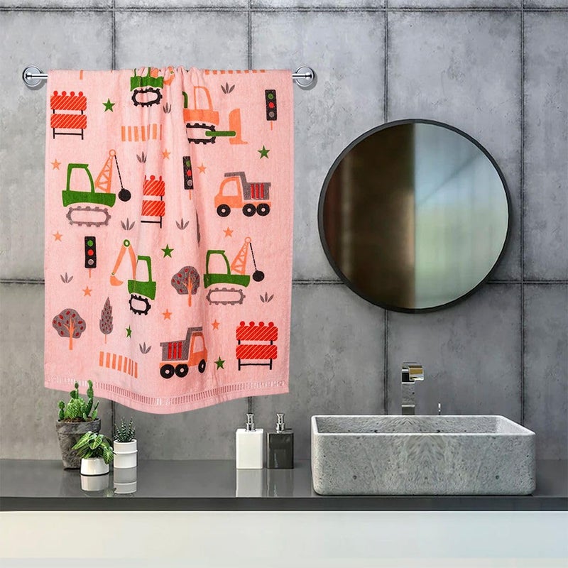 Rangoli 100% Cotton Kids Bath Towel - Super Soft & Highly Absorbent, Peach - Image 3