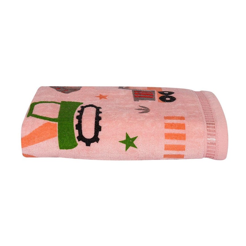 Rangoli 100% Cotton Kids Bath Towel - Super Soft & Highly Absorbent, Peach - Image 1